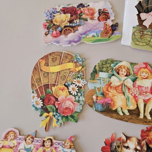 Victorian Die Cut Card (9) Ephemera Collection reproduced from antique unused - Picture 2 of 9